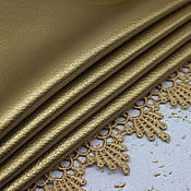Материалы для творчества handmade. Livemaster - original item PU leather 16/10 mm Gold Eco-leather. Handmade.