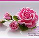 Зажим с розовой розой, Заколки, Обнинск,  Фото №1