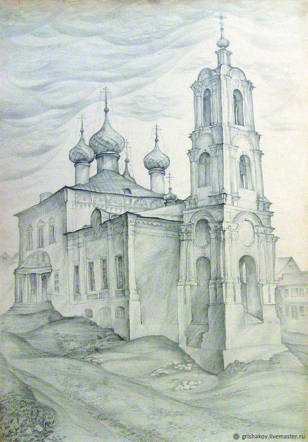 Вознесенский собор в городе Касимове рисунок