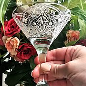 Посуда handmade. Livemaster - original item Martini glass. Hand-painted lace.. Handmade.
