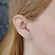 Stud EARRING with natural Turquoise. Handmade. Stud earrings. ARIEL - MOSAIC. My Livemaster. Фото №4