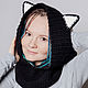 Снуд с капюшоном Котик. Капюшоны. Woolcraft. Интернет-магазин Ярмарка Мастеров.  Фото №2