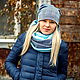 Beanie hat and Snood in two turns ' Morozko', Headwear Sets, Moscow,  Фото №1