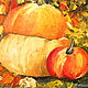 Autumn still life apple with pumpkin palette knife. Pictures. Art Gallery by Natlya Zhdanova. Online shopping on My Livemaster.  Фото №2