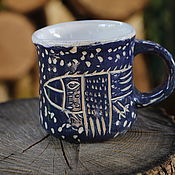Посуда handmade. Livemaster - original item A cozy mug with two crows.. Handmade.