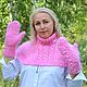  Пуховый Зимний комплект варежки и манишка. Комплекты головных уборов. Пуховые изделия ручной работы. Ярмарка Мастеров.  Фото №4