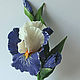 Iris brooch. Brooch boutonniere with blue Iris. polymer clay. Brooches. Magicflowers  from Polymer clay. Online shopping on My Livemaster.  Фото №2