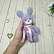 Bunny is a Knitted stuffed animal handmade Amigurumi Marshmallow, Amigurumi dolls and toys, Saki,  Фото №1