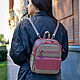  Women's beige burgundy leather backpack bag Alvena R29-151. Backpacks. Natalia Kalinovskaya. Online shopping on My Livemaster.  Фото №2