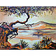 Painting sunset on the river'Fishing boat' landscape. Pictures. Art-terapiya Iriny Churinoj (irina-churina). Интернет-магазин Ярмарка Мастеров.  Фото №2