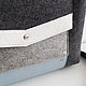 Темно-серая сумка-портфель из фетра и натуральной кожи. Портфель. Fancyfelt. Ярмарка Мастеров.  Фото №5