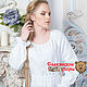 Blouse classic linen 'Slavyanka' white, Blouses, St. Petersburg,  Фото №1