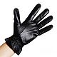 Order Winter men's gloves made of black leather. Tight fit. Butichok from N.. Livemaster. . Vintage gloves Фото №3