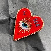 Украшения handmade. Livemaster - original item Scarlet heart brooch 