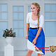 Order Double-sided synthetic polyester skirt with elastic blue and white. Slavyanskie uzory. Livemaster. . Skirts Фото №3