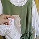 Сарафан - фартук из льна. Сарафаны. Авторская одежда Галины Чувствиной. Ярмарка Мастеров.  Фото №7