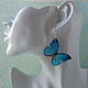 Transparent Earrings Blue blue Butterfly Resin Eco Boho style. Earrings. WonderLand. My Livemaster. Фото №5