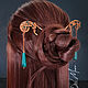 Hairpins with agate copper 'Dreamwood' (pair). Hairpin. Del-moro. My Livemaster. Фото №5