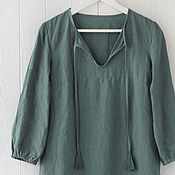 Одежда handmade. Livemaster - original item Linen tunic blouse in boho style. Handmade.