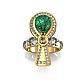 The ring is an Ankh gold 585, emerald, diamonds, Rings, Moscow,  Фото №1