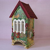 Миниатюра Сиреневый домик Феи, миниатюра домик, кукольный домик