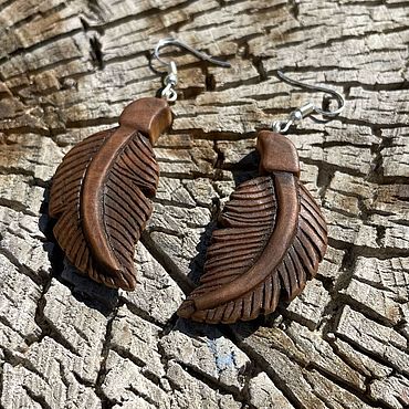 Украшения ручной работы. Ярмарка Мастеров - ручная работа Серьги Перья. Handmade.