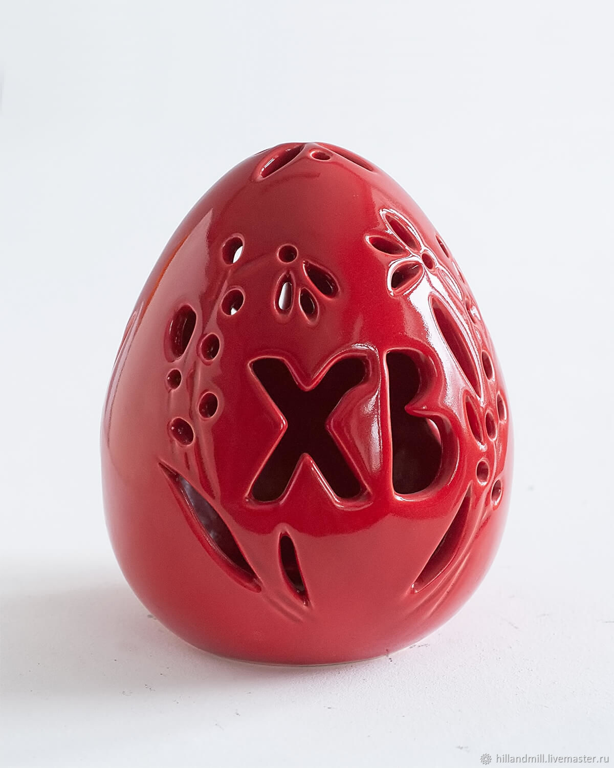 Ceramic Egg Candlestick (red), Candlesticks, Vyazniki,  Фото №1