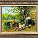 Картина маслом «Петушки и курочки» 30х40, Картины, Москва,  Фото №1