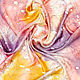 Шёлковый платок "Осеннее утро", ручная роспись, Платки, Орехово-Зуево,  Фото №1