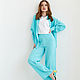 Order Summer blue Tiffany muslin suit, shirt, trousers cotton turquoise. mozaika-rus. Livemaster. . Suits Фото №3