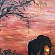 Oil painting Elephant. Africa on a round canvas. Pictures. sharaeva-elena. My Livemaster. Фото №6
