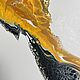 Набор 4 абстрактные картины 30х30 см fluid art желтый белый черный. Картины. Mayyaflowers. Ярмарка Мастеров.  Фото №4