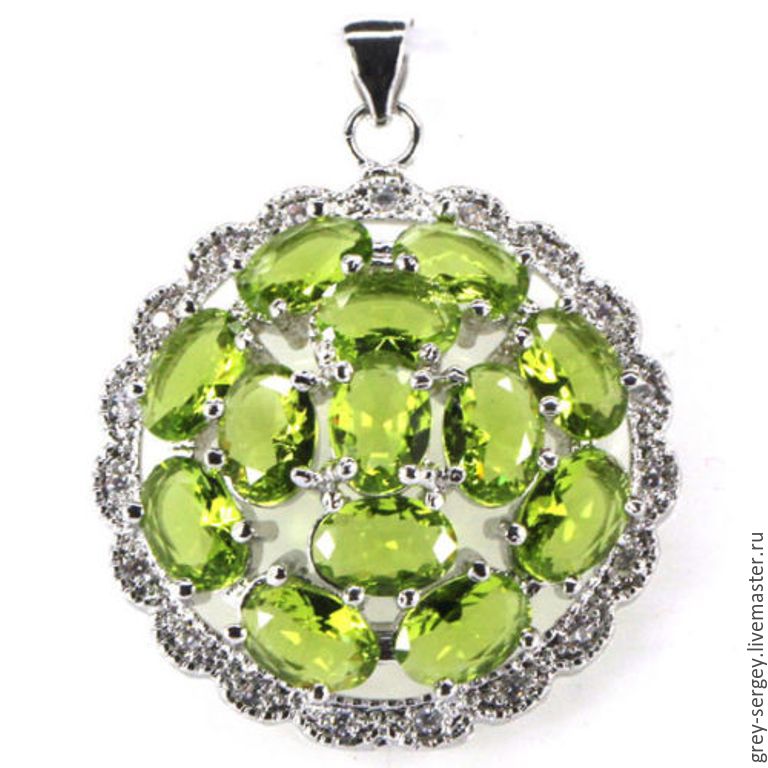 Silver pendant with peridots, Beads1, Stary Oskol,  Фото №1