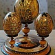 Set of 3 hand painted eggs (exclusive) Klimt style, Триптих-набор из 3-х яиц вручную расписанных в стиле Климт. Поцелуй-Ожидание-Адель Бауэр