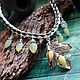 Necklace 'Leaf' with green onyx, Necklace, Chelyabinsk,  Фото №1