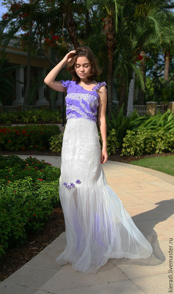 The Wedding Dress Of Silk And Wool A Drop Lavender Dresses Handmade Livemaster The Wedding Dress Of Silk And Wool