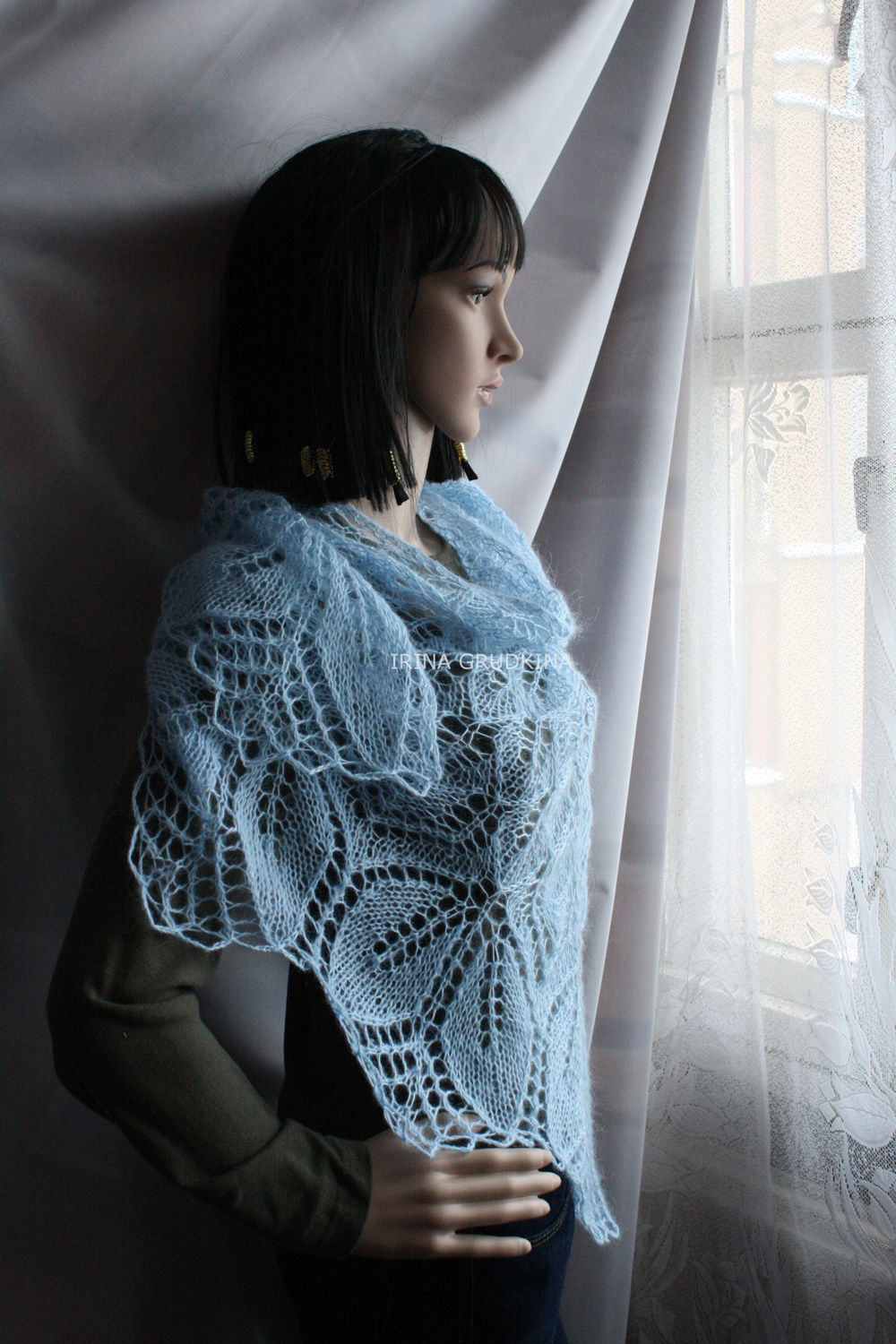 Blue shawl, Shawls, Lomonosov,  Фото №1