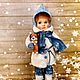 Девочка с собачкой. Ватная ёлочная игрушка. Елочные игрушки. Забавные игрушки. Ярмарка Мастеров.  Фото №5