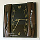Настенные часы "Портал времени" черное стекло дерево. Часы классические. KancyrevDecoration. Интернет-магазин Ярмарка Мастеров.  Фото №2