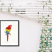 Картины и панно handmade. Livemaster - original item Pictures: Watercolor Rainbow Parrot. Handmade.