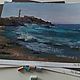 Order Pastel Turquoise surf painting (lighthouse waves seascape). Pastelena. Livemaster. . Pictures Фото №3