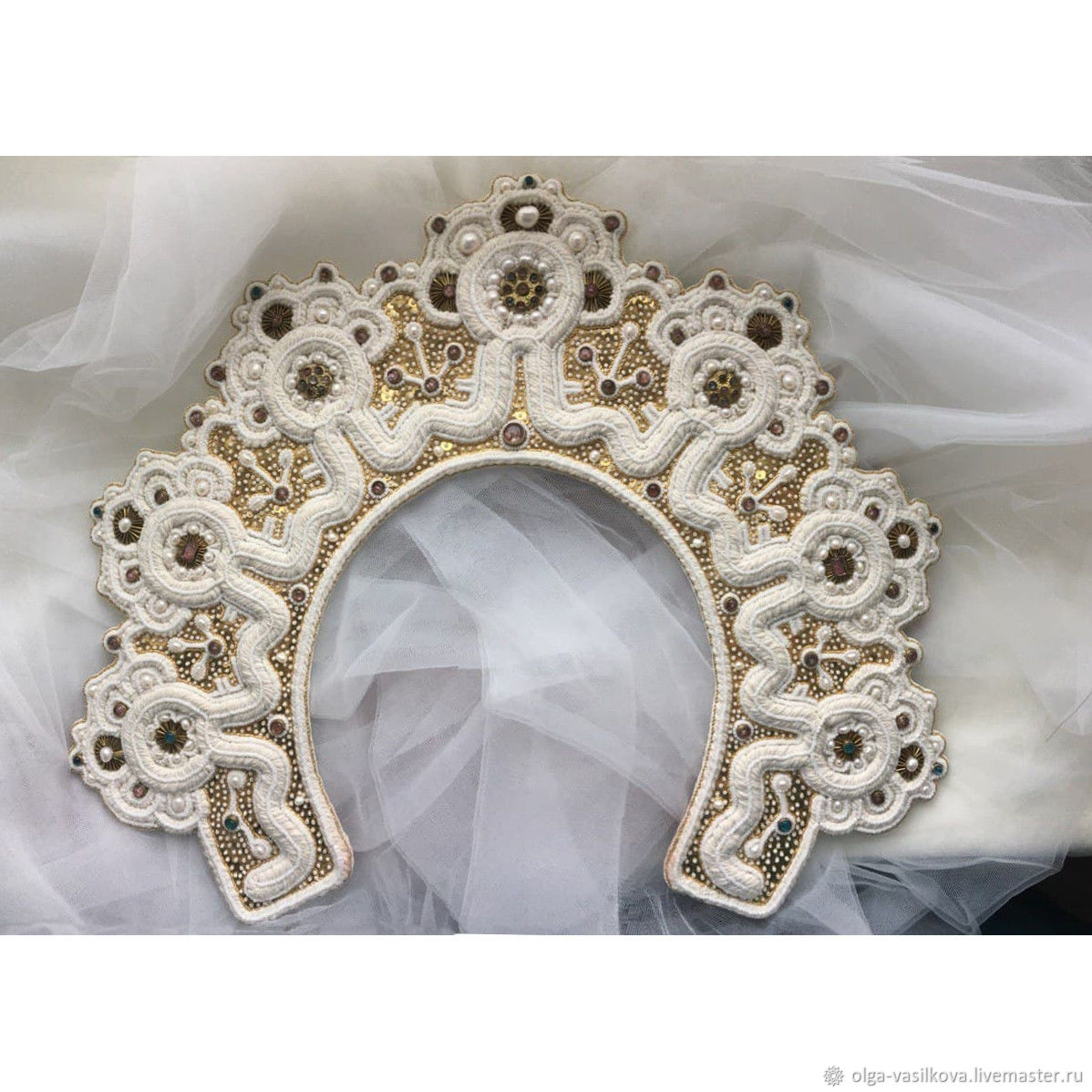 Свадебный венец (кокошник) в интернет-магазине на Ярмарке Мастеров ...