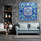 Blue Blue painting Cosmos. Abstraction of rhinestones crystals, Pictures, St. Petersburg,  Фото №1