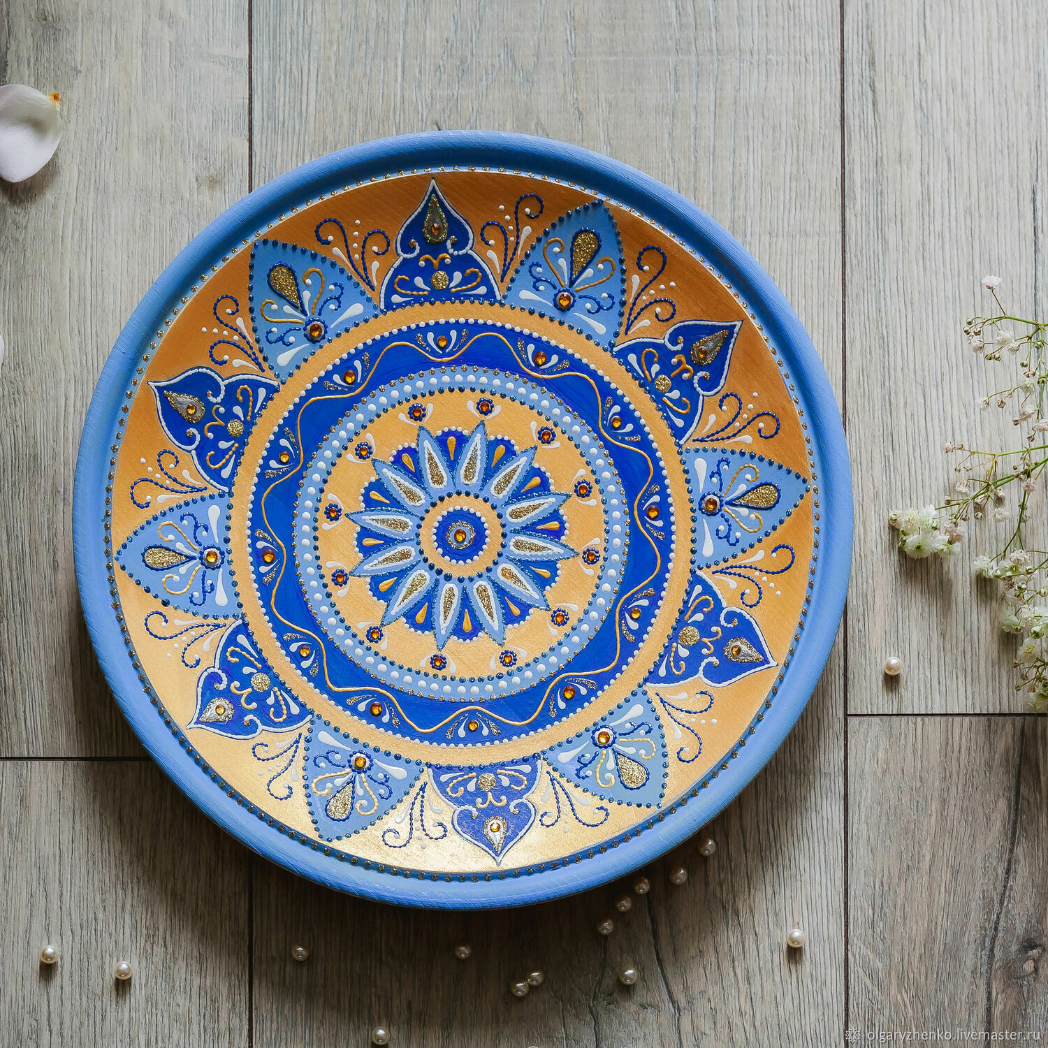 Декоративная тарелка "Василёк" в интернет-магазине Ярмарка Мастеров по ...