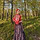 Сарафанный комплект с платком и поясом. Народные костюмы. Filiх - Лен Хлопок Лес. Ярмарка Мастеров.  Фото №4