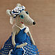 Красивая кукла мышь игрушка подарок девочке 7 лет синяя, Мягкие игрушки, Черноголовка,  Фото №1