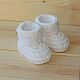 Order Knitted shoes Booties boots plush for baby, white. Natalia Derina - Knitted Shoes (denatal). Livemaster. . Babys bootees Фото №3