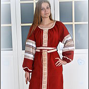 Платье с пионами длинное летнее из хлопка с кружевом