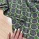 Лен с кругами на зеленом фоне. Ткани. Эксклюзивные ткани made in ITALY. Интернет-магазин Ярмарка Мастеров.  Фото №2