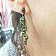 'Snake earrings ' with chrome Diopside, Earrings, Moscow,  Фото №1